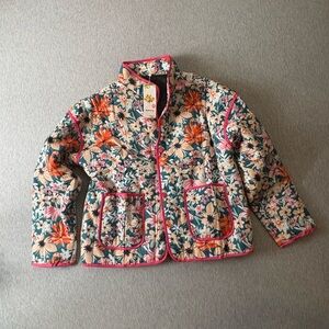Aokivvy Floral Quilted Jacket Snap Front